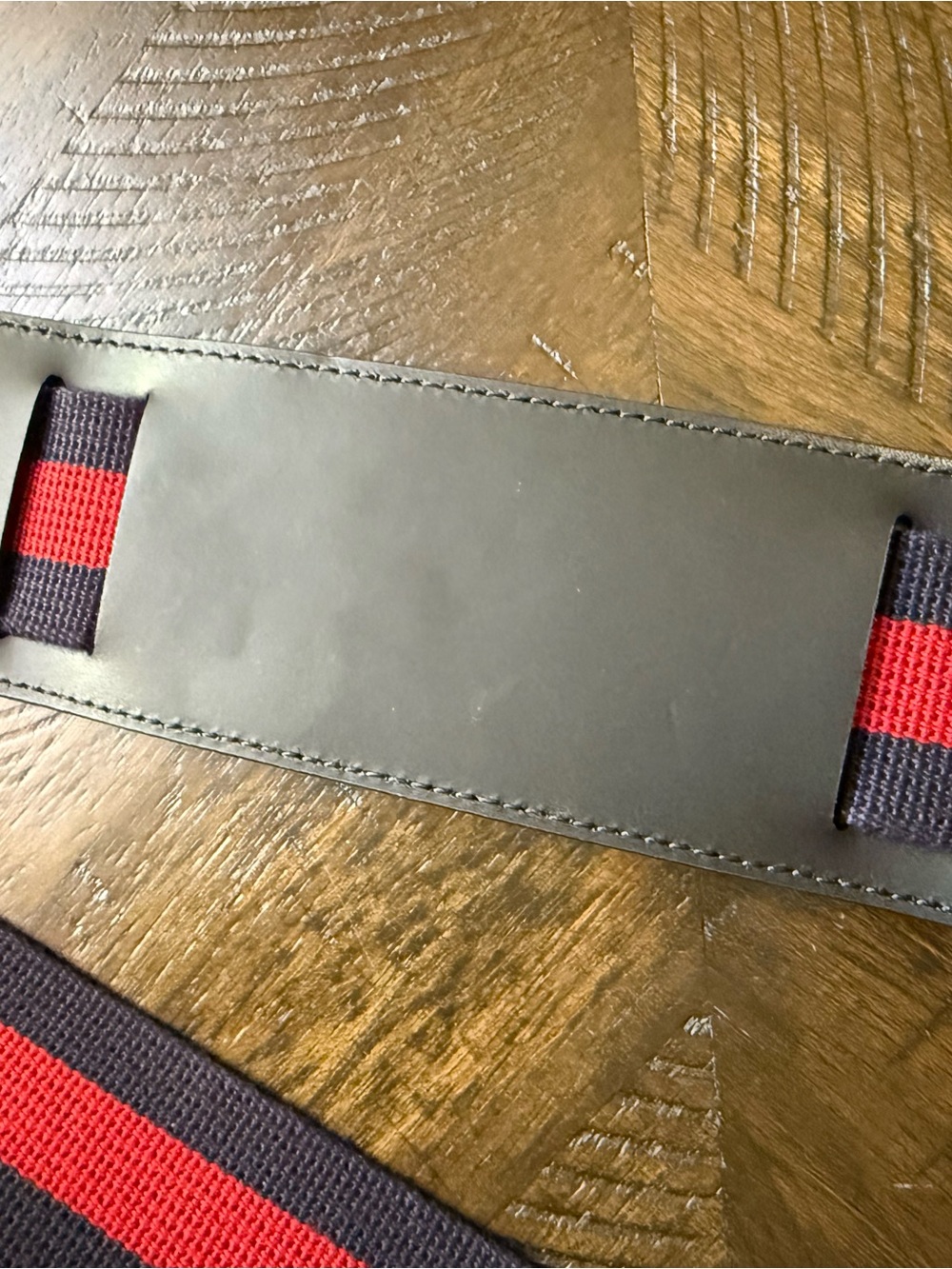 Gucci Gray GG Supreme Messenger Bag with Red-Blue Web Strap - Picture 9 of 10